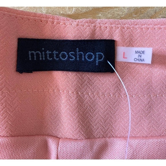 NWT Mittoshop Scallop Hem High Waisted Casual Shorts Size Large Women’s Peach - Picture 3 of 9